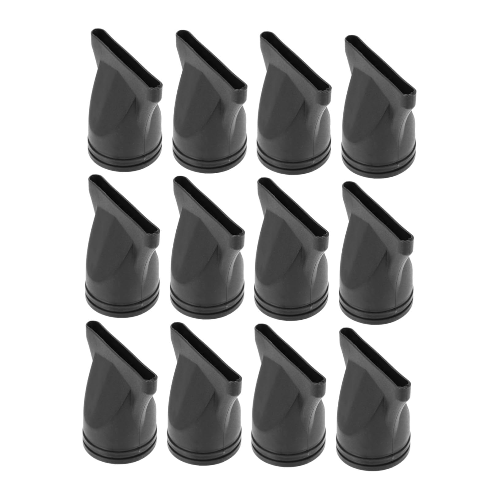 12Pcs Black Hair Dryer Nozzle Replacement Durable Material Smooth Surface Design for Styling and Drying Hair
