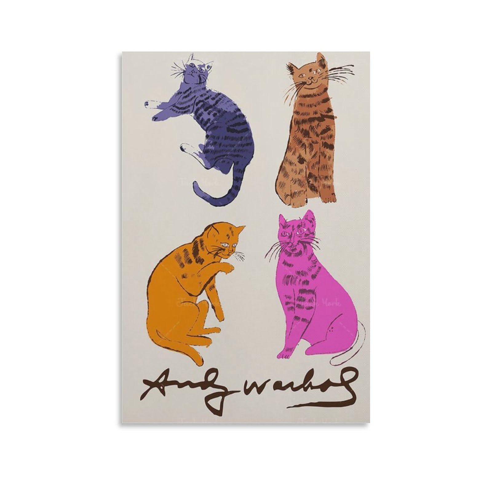 Amazon.co.jp: アンディ・ウォーホル 猫の絵画 ポスター