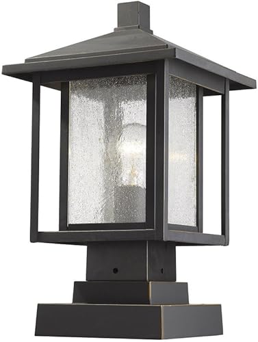 Miniatura 3 de Z-Lite 554PHMS-SQPM-ORB 1 lámpara de montaje en muelle para exteriores, bronce aceitado, 16.77x9.00x9.00