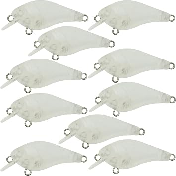 10PCS Unpainted Lure Blanks 3.53g 5cm with 3mm Free Fishing Eye Crankbait Simulation Blank Body Clear Hard Baits Trout Salmon Minnow Lure Popper Lures Topwater Freshwater S6047 3mm