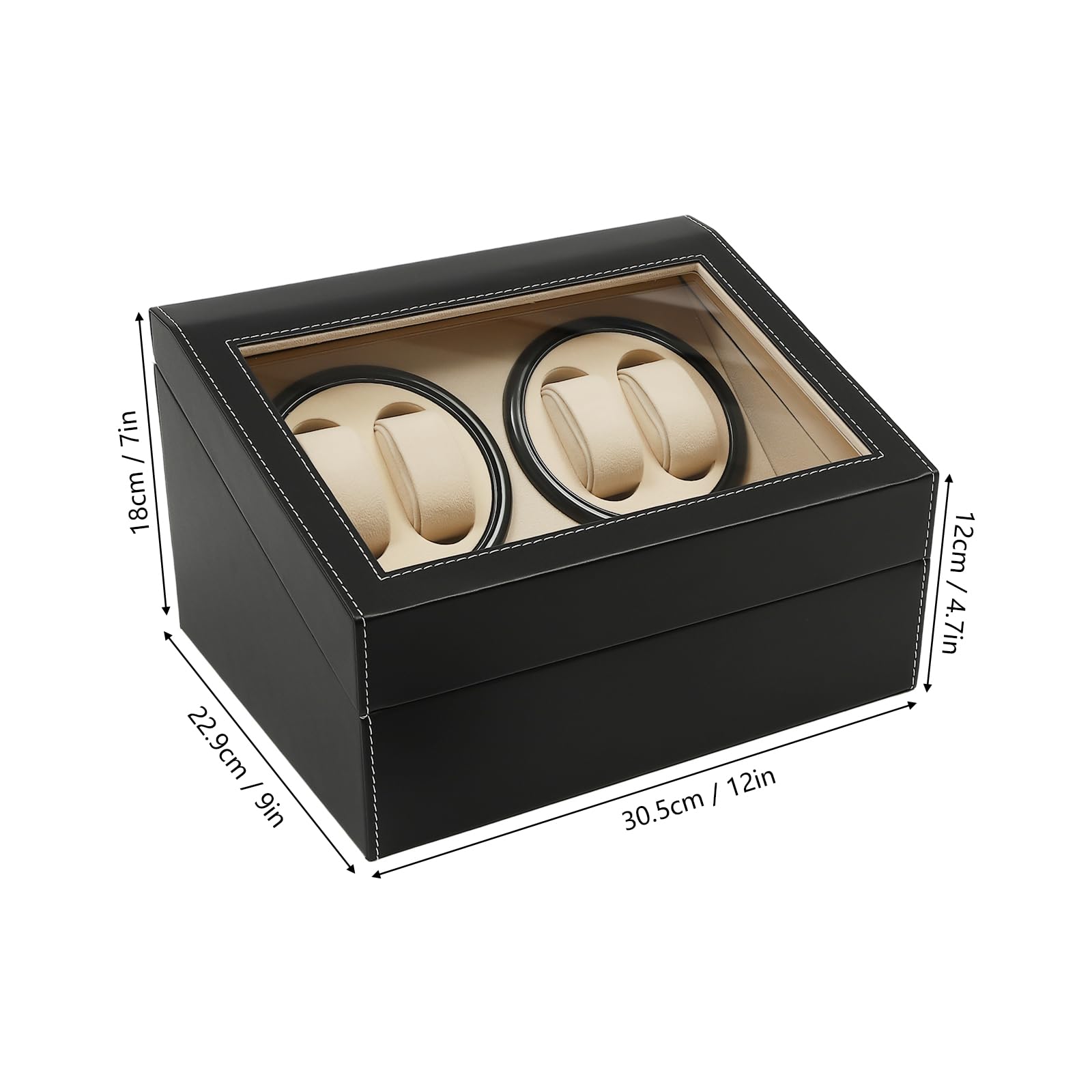 Uhrenbeweger für Automatikuhren 4 Uhren+6 extra Speicherplätze super leisem Luxuriöser Automatik Uhrenbeweger Watch Winder Uhrendreher