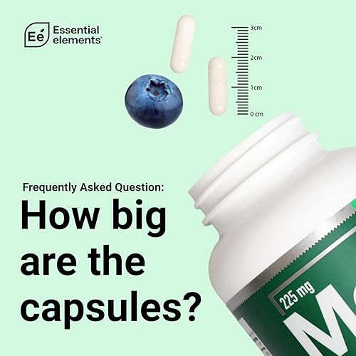 Miniatura 5 de Essential Elements Magnesio y zinc con vitamina D3 para el sueño inmunológico y apoyo óseo - Glicinato de magnesio, malato, citrato 200 mg