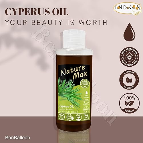 Miniatura 6 de bonballoon Nature Max Cyperus Oil Natural prensado en frío sin diluir Premium puro para el cuidado de la piel Halal (1 paquete  3.38 oz  3.4 fl oz)
