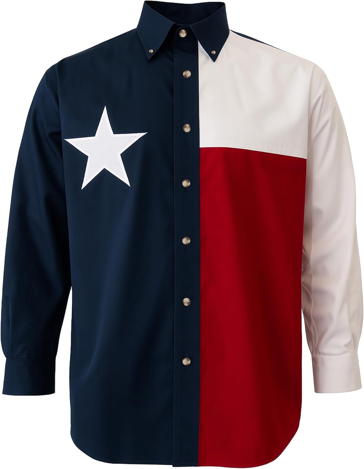 Texas Flag Long Sleeve Twill Shirt (XX-Large)