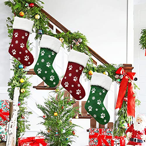 2 Stück Weihnachtsstrümpfe Nikolausstrumpf 45cm Personalisierter Haustier Hund Weihnachtsstrumpf Groß Weihnachtssocken Deko Kamin Hängende Sack Geschenk Taschen Für Weihnachtsbaumschmuck Feiertag