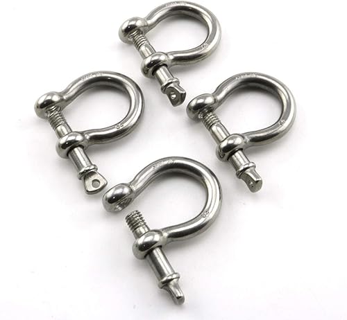 Miniatura 4 de Heyous 4 unidades de 1/4 de pulgada y 0.236 in de pasador de anclaje de acero inoxidable resistente en forma de arco abrazadera de carga para