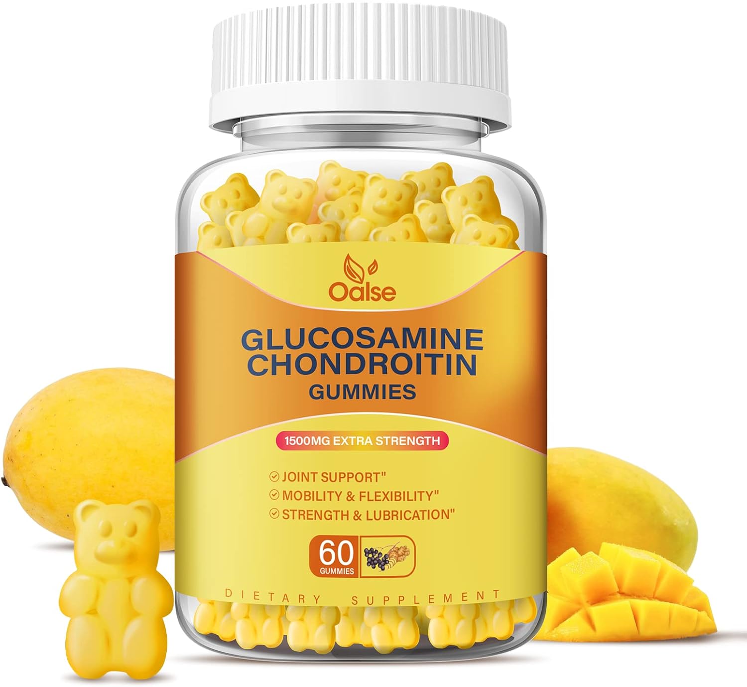 OALSE Vegan Glucosamine Chondroitin Gummies, Support