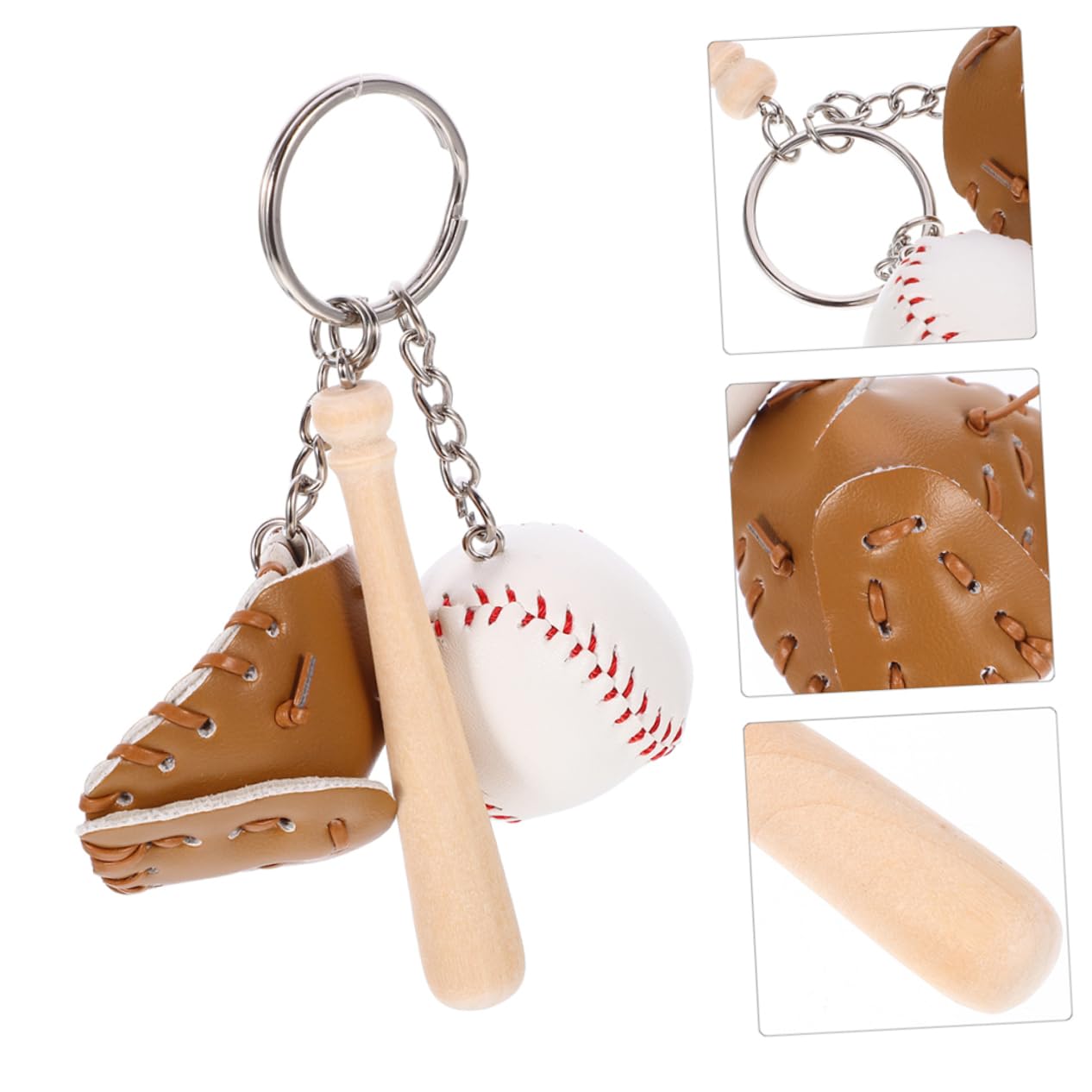 BESPORTBLE Portachiavi Da Baseball Fascino Del Softball Bomboniere Di Softball Accessori Portachiavi Da Softball Supporto Chiave Mini Portachiavi Sportivo Di Legno Cachi