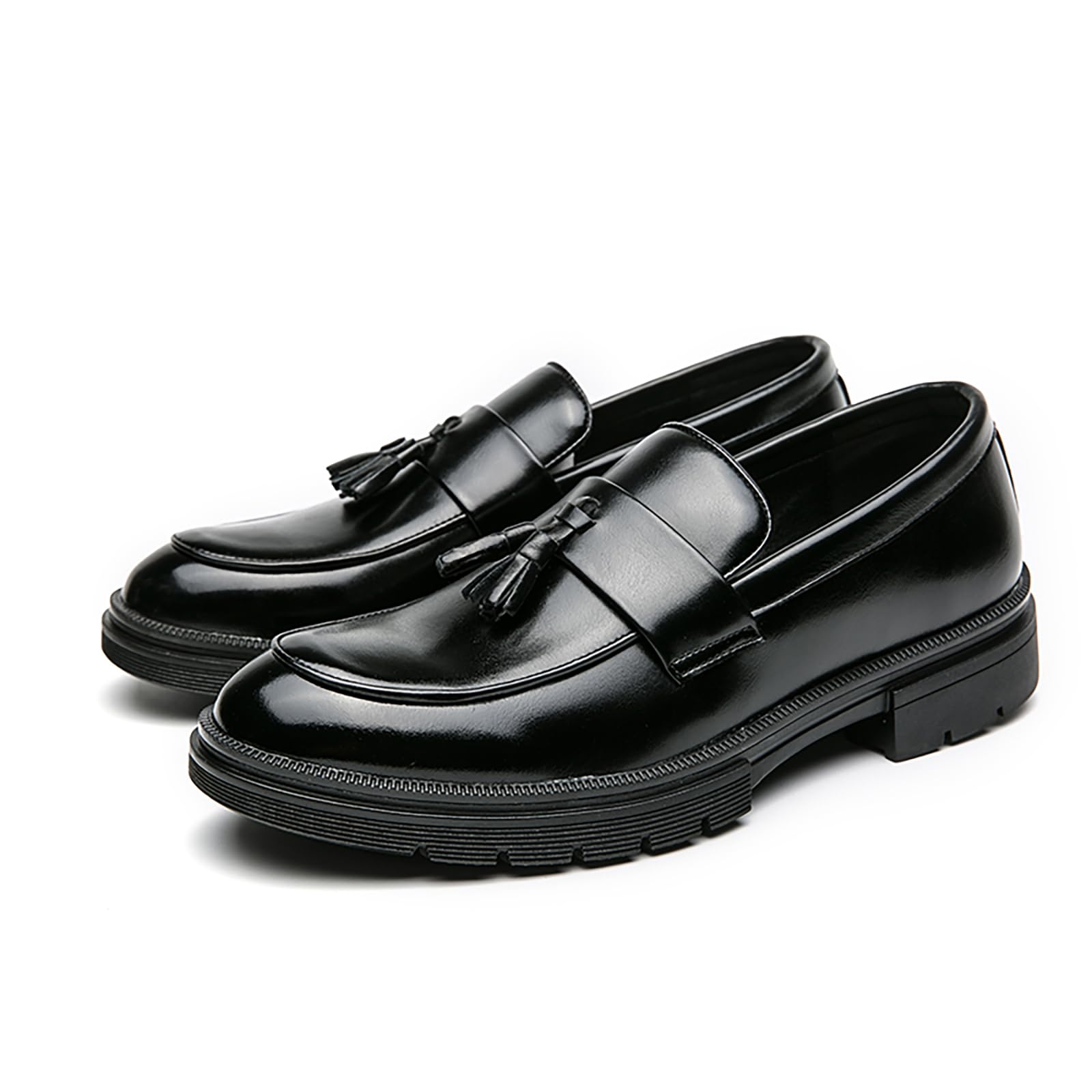 Mocasines De Cuero Sintético para Hombre: Zapatos De Vestir Cómodos Y Antideslizantes con Borla, Ideales para La Oficina Y para Un Estilo Informal