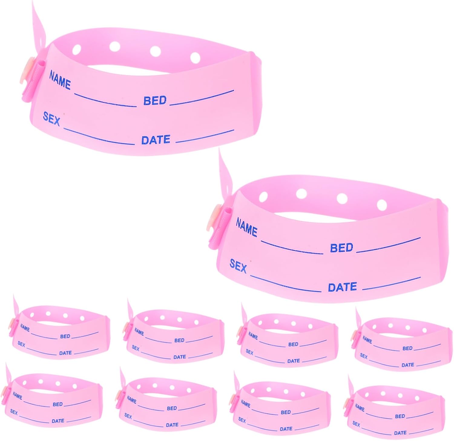 Hospital Patient Id Wristbands 100pcs Adult Size Writable PVC Disposable Identification Bands for Hospital Use and Patient Safety