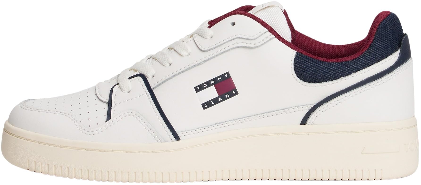Tommy Hilfiger Men's White Sneakers, 7 Uk, Leather Sneaker