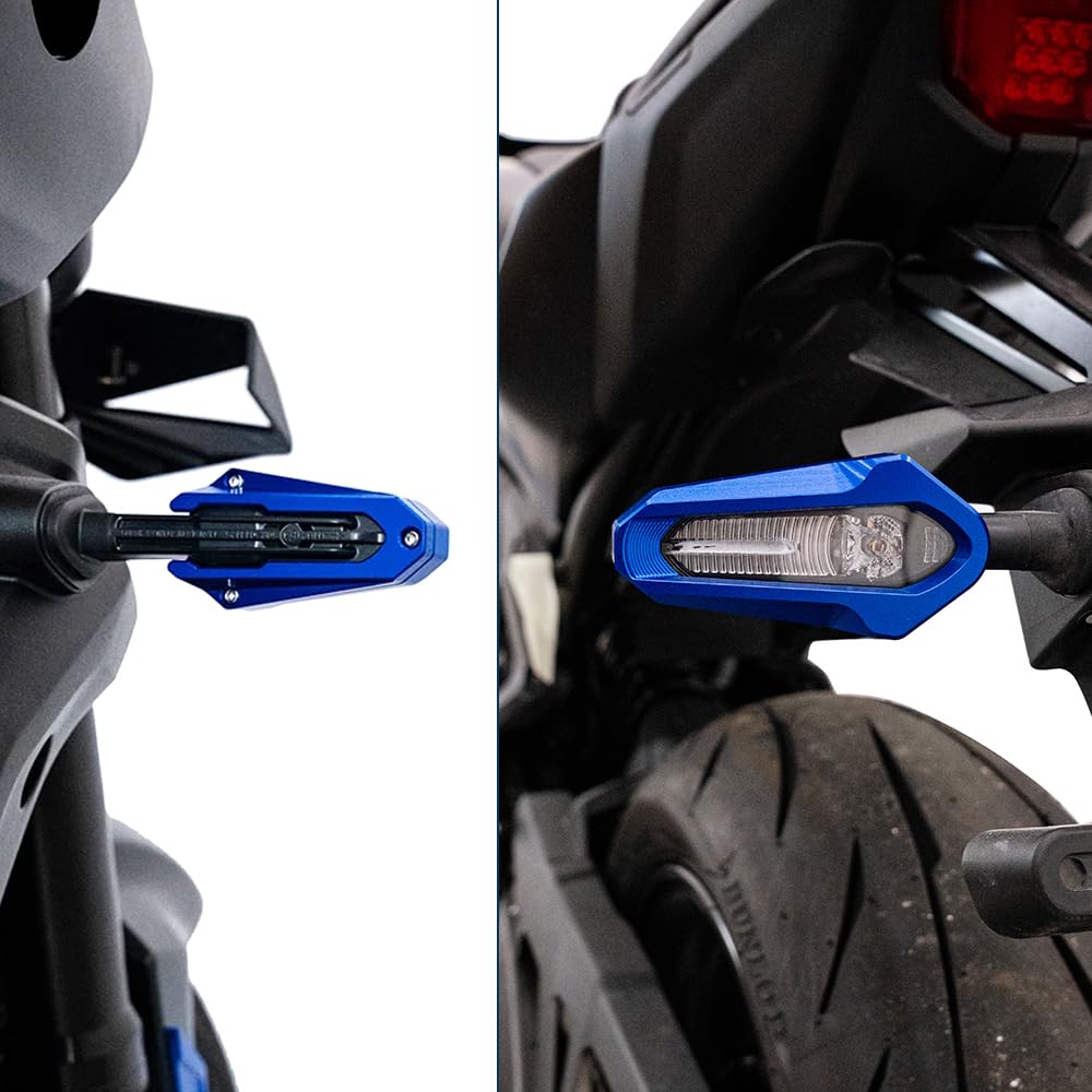 Per YAMAHA MT03 MT07 MT09 FZ07 FZ09 Tenere700 T7 Tracer 7/GT 2024 2025 2026 XSR700 XSR900 Accessori Moto Copertura indicatori anteriore e posteriore Protezione luci indicatori (Blu)