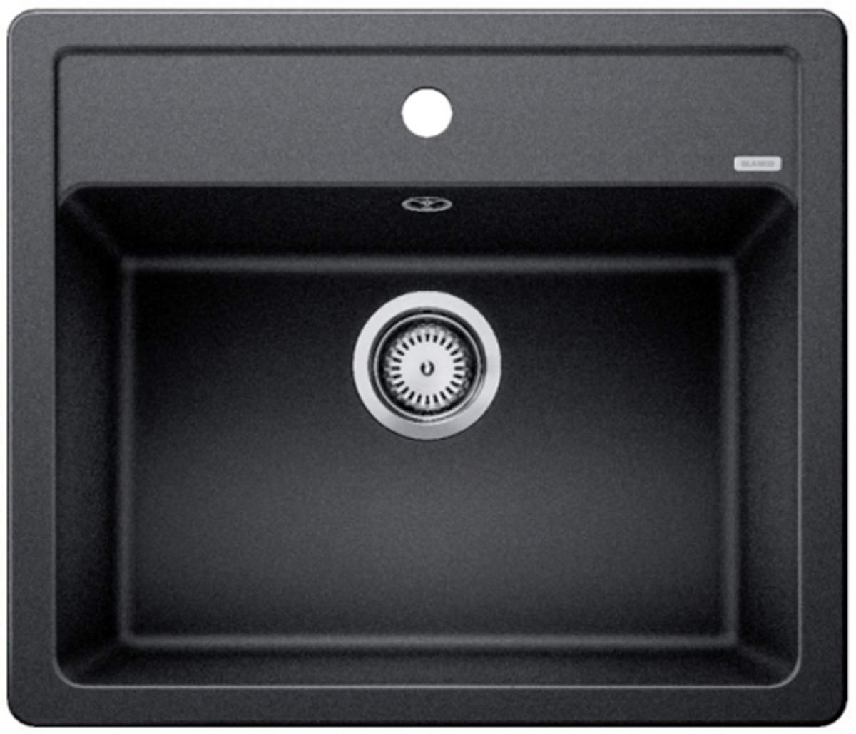 BLANCO LEGRA 6 – Fregadero Rectangular de Granito para Armarios Bajos de 60 cm de Ancho – De SILGRANIT – Sin Escurridor – Gris – 523332