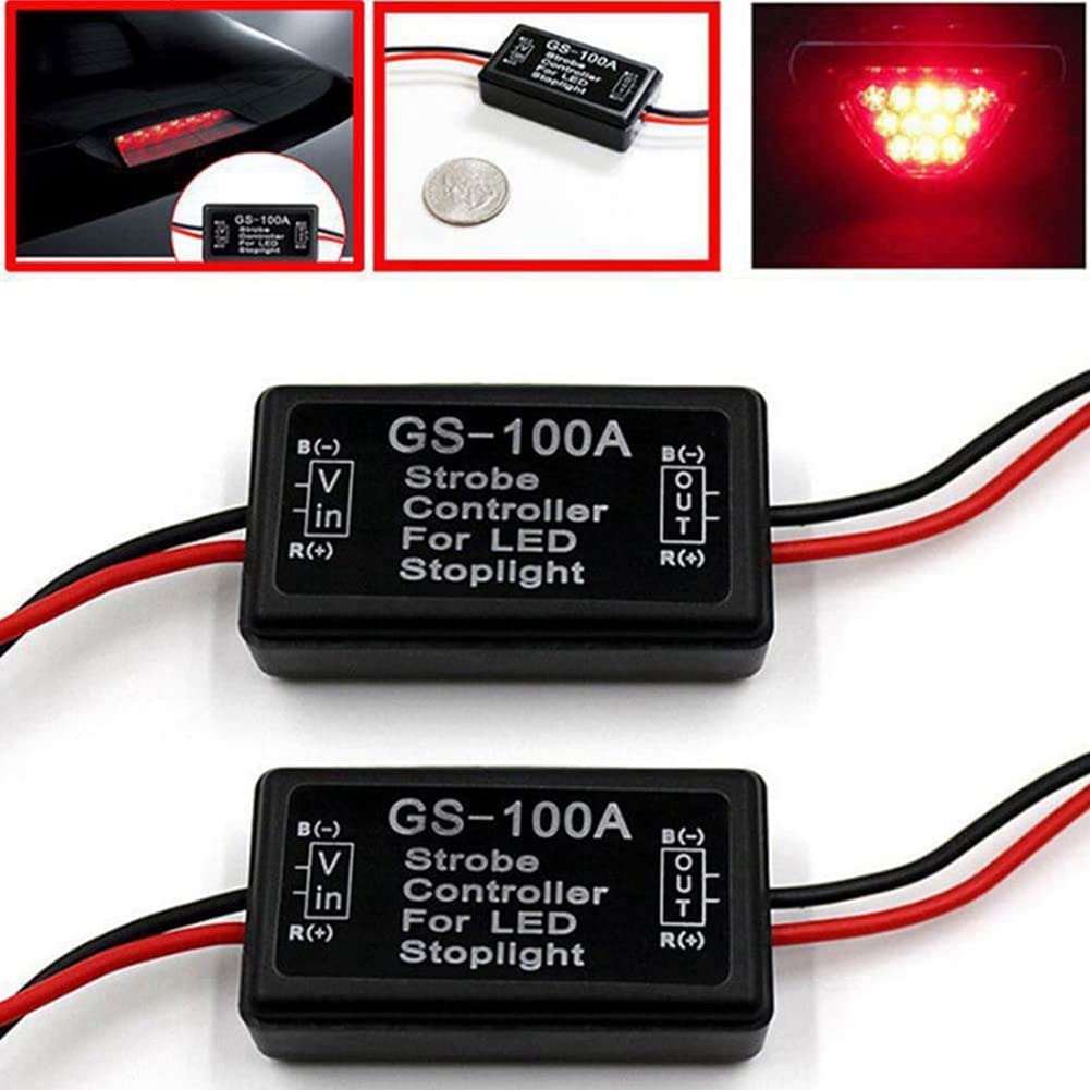 Controller LED Stroboscopico Per Auto 12V-24V – 3 Modalità Flash Per Luce Freno E Segnale Di Sicurezza, Impermeabile E Compatto
