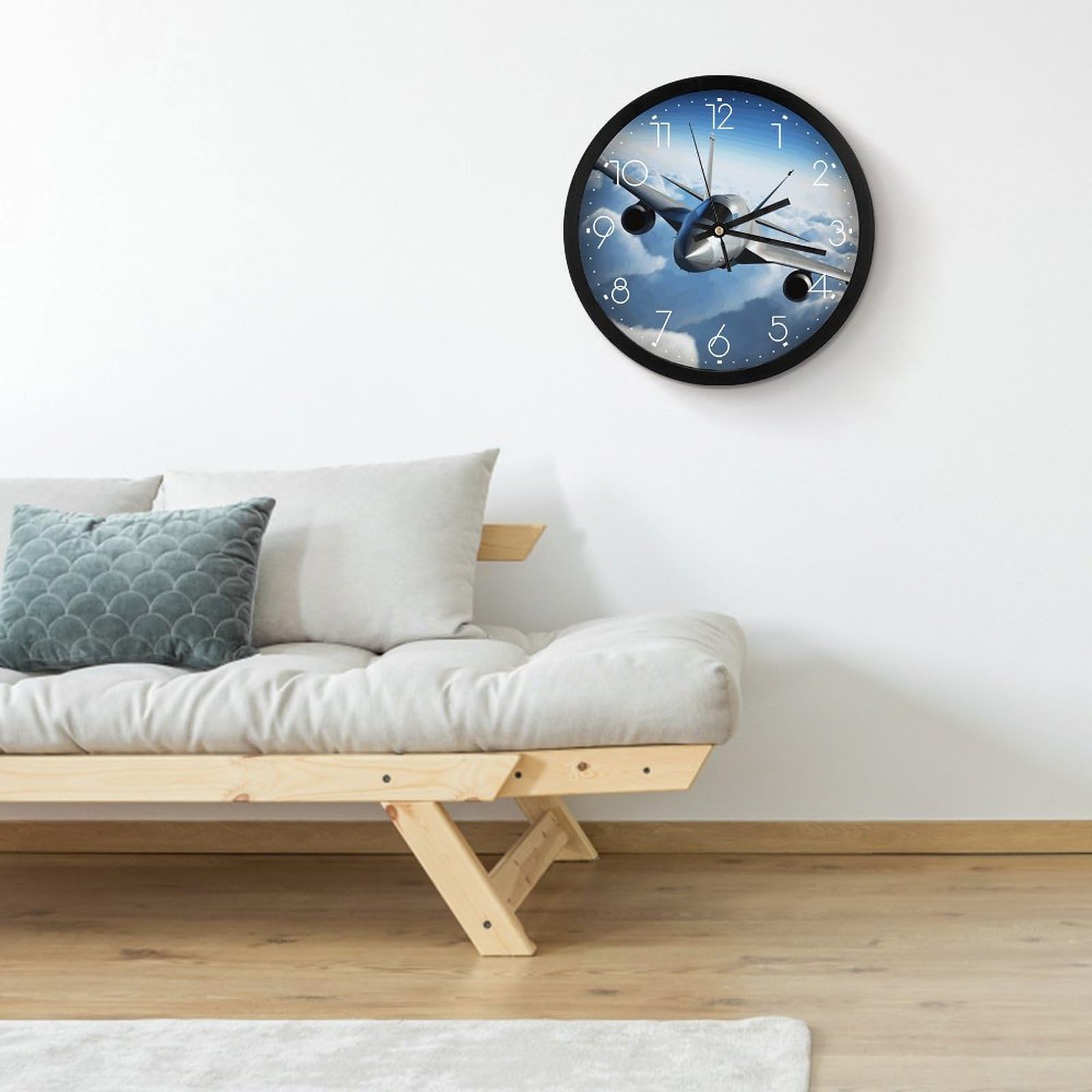 Amazon.co.jp: LBKHDS デジタル壁掛け時計、飛行飛行機プリント装飾