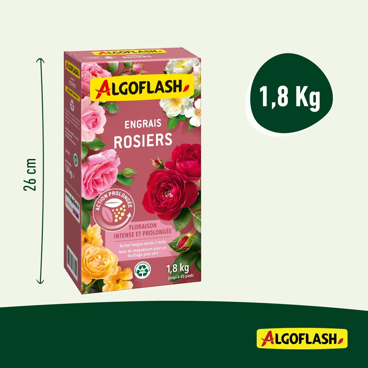 Algoflash Engrais Rosiers, Action prolongée - 1,8 kg
