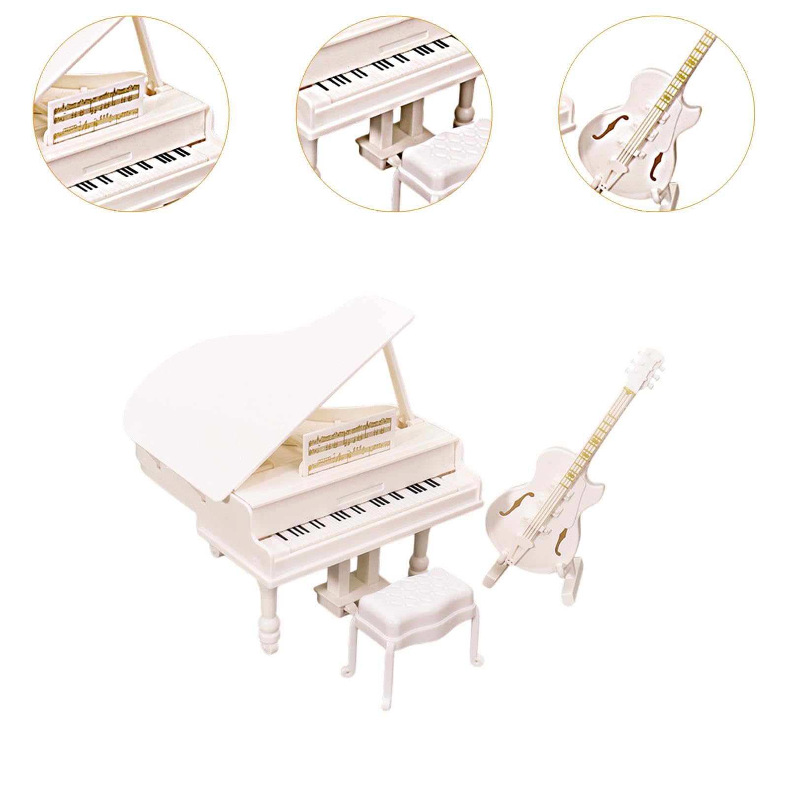 Amazon | JWQFBC 1/12スケールドールハウスピアノとギターのミニチュア