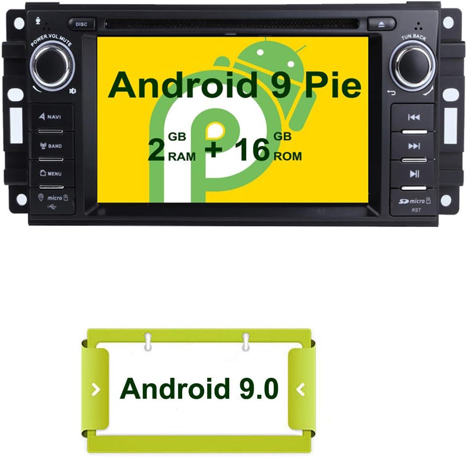 SMARTNAVI Android 9.0 Car Stereo GPS DVD Player for JEEP DODGE CHRYSLER Head Unit 6.2" Touch Screen Indash Radio Receiver with Navigation Bluetooth/3G/Mirror Link