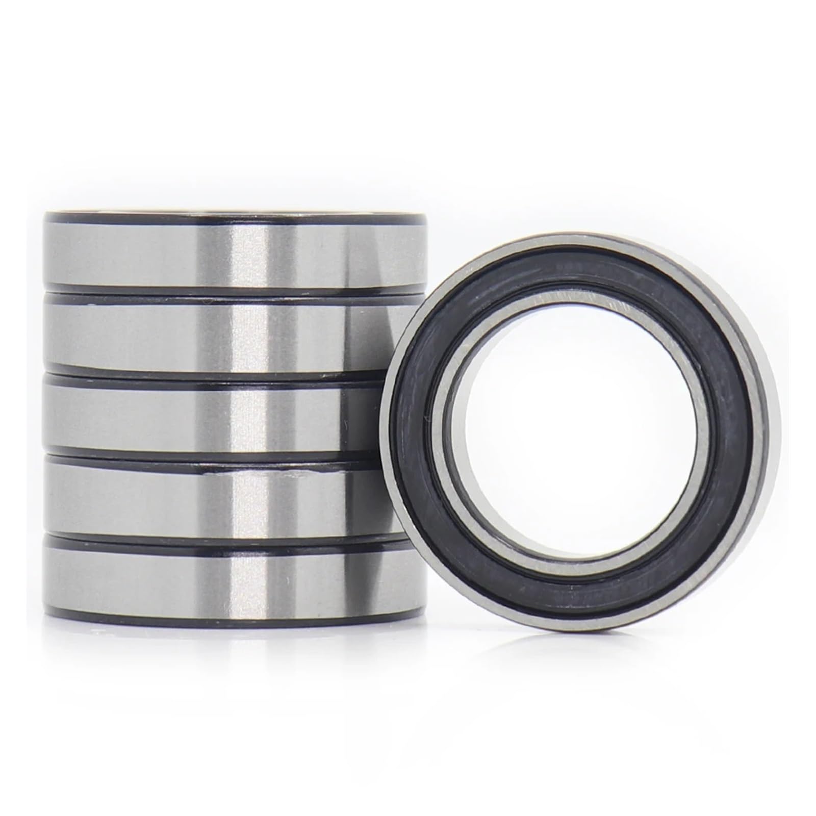 Rodamiento 6802-2RS 15 * 24 * 5 Mm ABEC-7 (6 uds) 15 24 5 6802RS rodamientos de Bolas de sección Delgada métrica Aptos for Rueda de buje Delantero y Trasero de Bicicleta