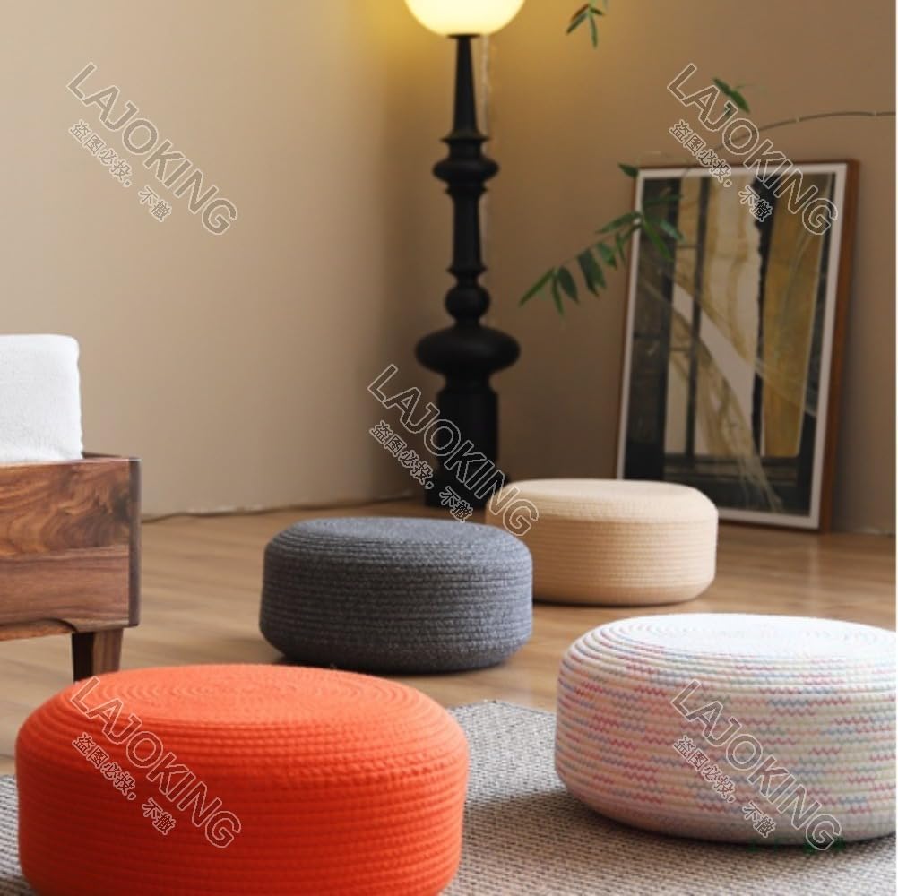 ソファフットスツール、プーフクッション、北欧デザイン、滑り止め加工、軽量、コットンとパールコットンの混紡素材。オールシーズン対応で多