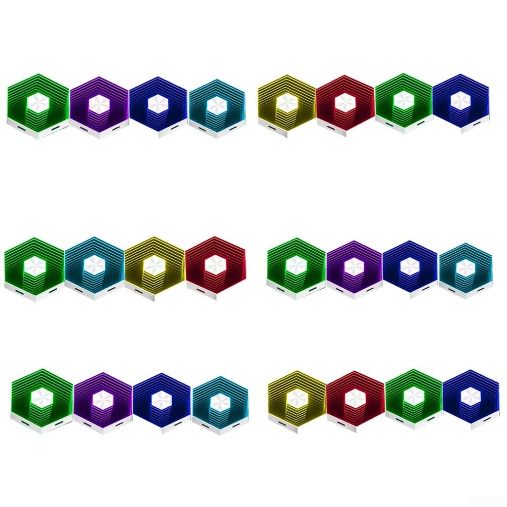 Luci esagonali RGB 6 pezzi musica fai da te pannelli da parete RGB