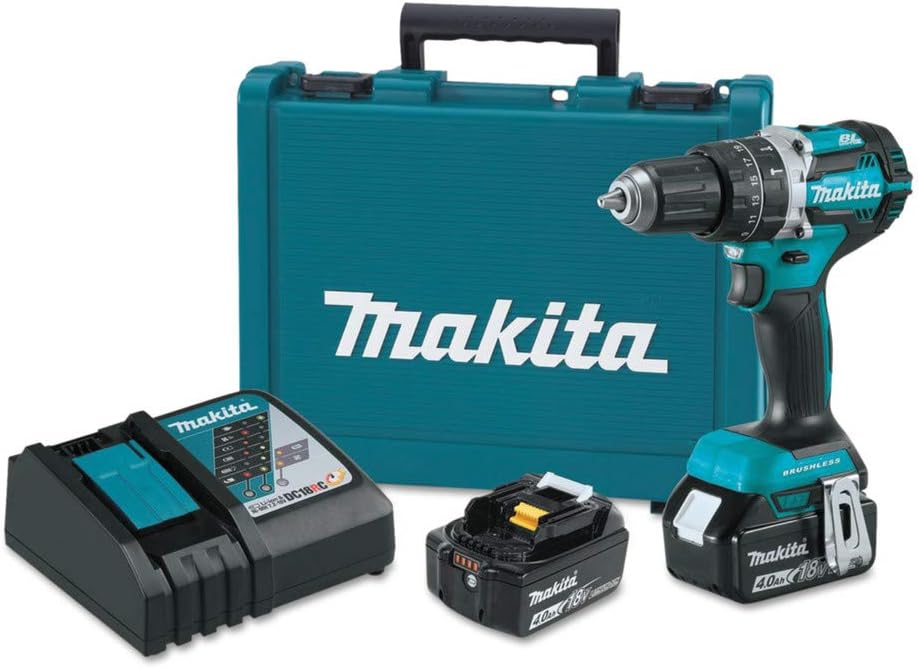 Makita XPH12M 18V LXT® Lithium-Ion Compact Brushless Cordless 1/2" Hammer Driver-Drill Kit (4.0Ah)