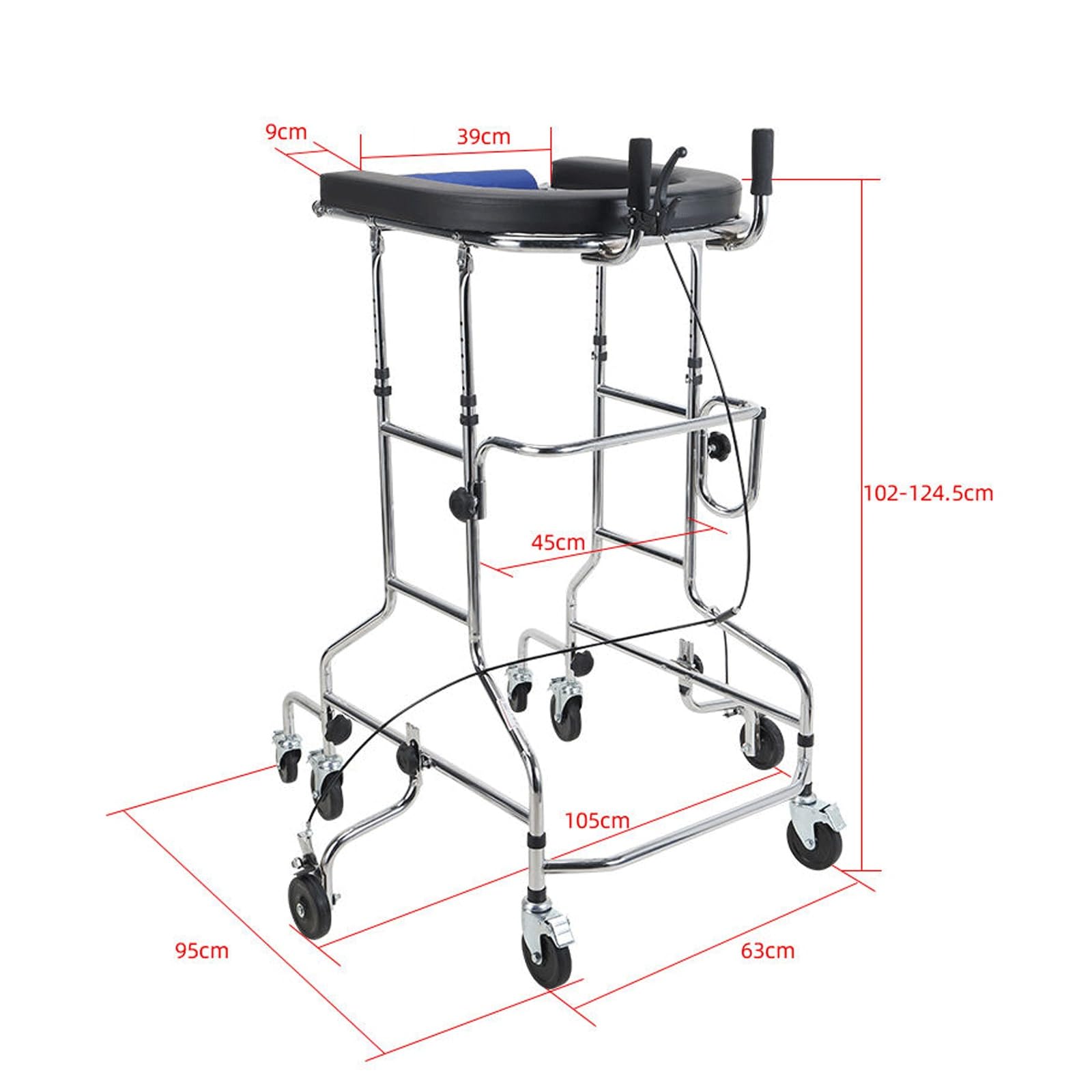 Deambulatore per Adulti L'allenamento e L'assistenza degli Arti Inferiori, Altezza Regolabile per Anziani, Disabili, Ictus, Emiplegia, Riabilitazione Post-operatoria (Size : Men's)