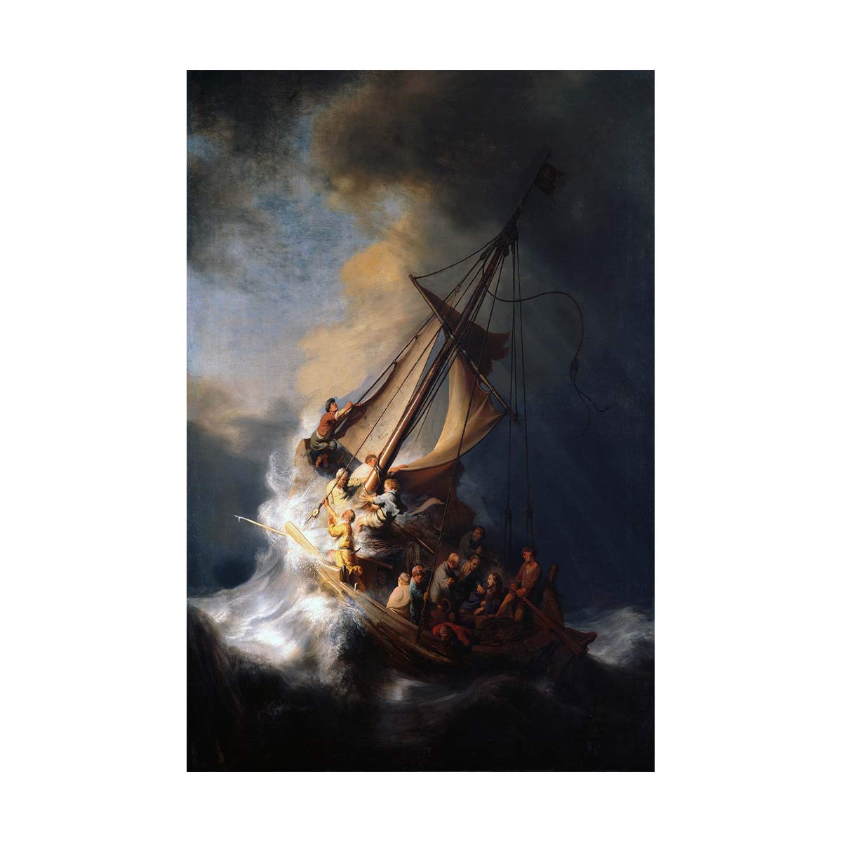Rembrandt Storm on The Sea of Galilee Giclee Print on Canvas Huge Canvas Prints Oil Painting HD Pictures Wall Pictures for Living Room Home Décor (4inx6in,Unframed)