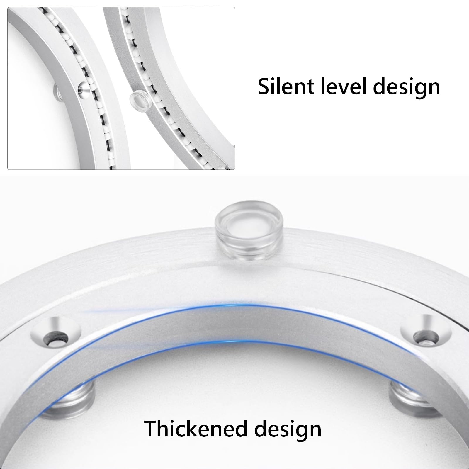 Plateau tournant à roulement, Adaptateur de Bureau, Rail en Alliage d'aluminium pour Table à Manger et établi. 350 mm, 500 mm, 600 mm, 680 mm, 800 mm (350 mm (14 Pouces)).