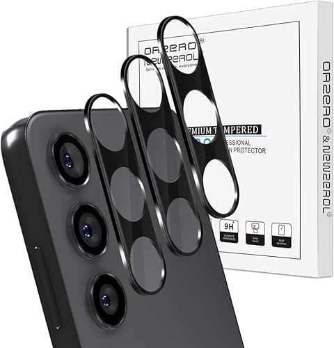 Orzero Paquete de 3 protectores de lente de cámara compatible con Samsung Galaxy S24/S23/S23 Plus (no para S24 Plus/S23 FE), protector de vidrio de