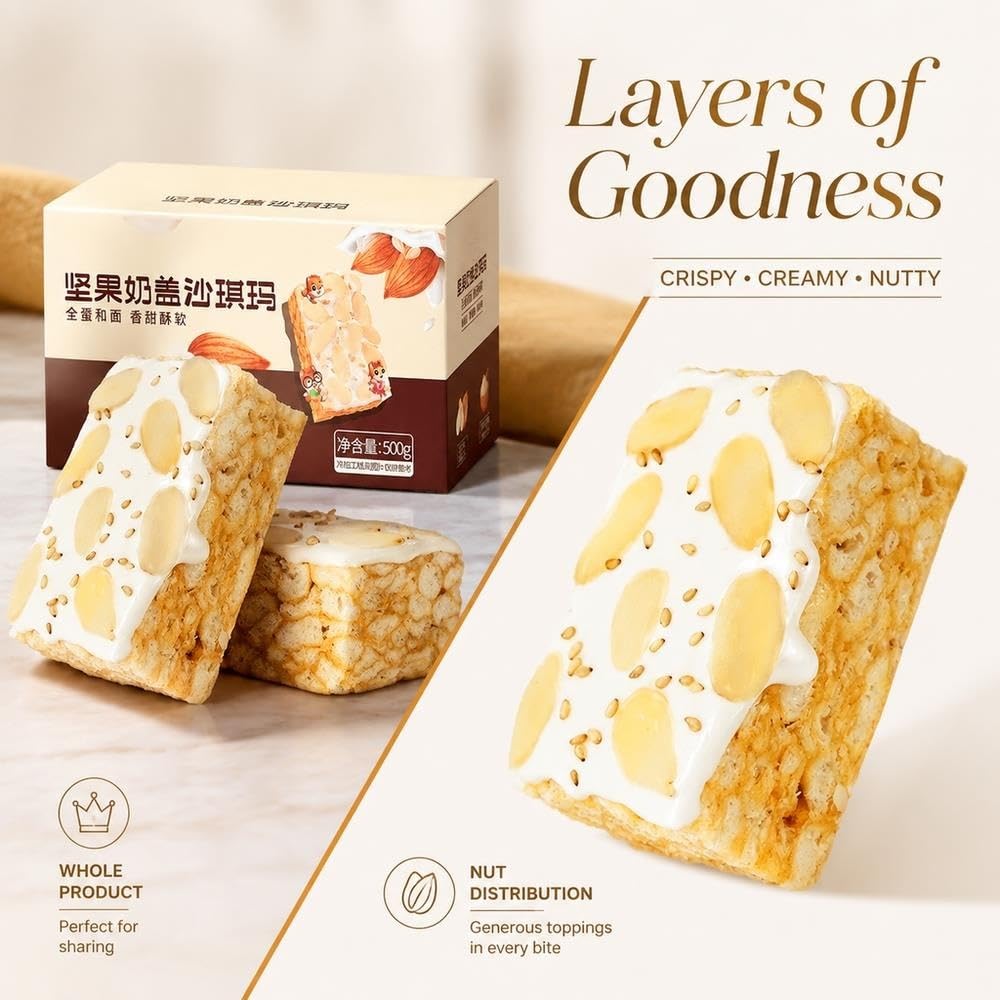 Torta Croccante Con Copertura Al Latte Di Noci Snack 500g