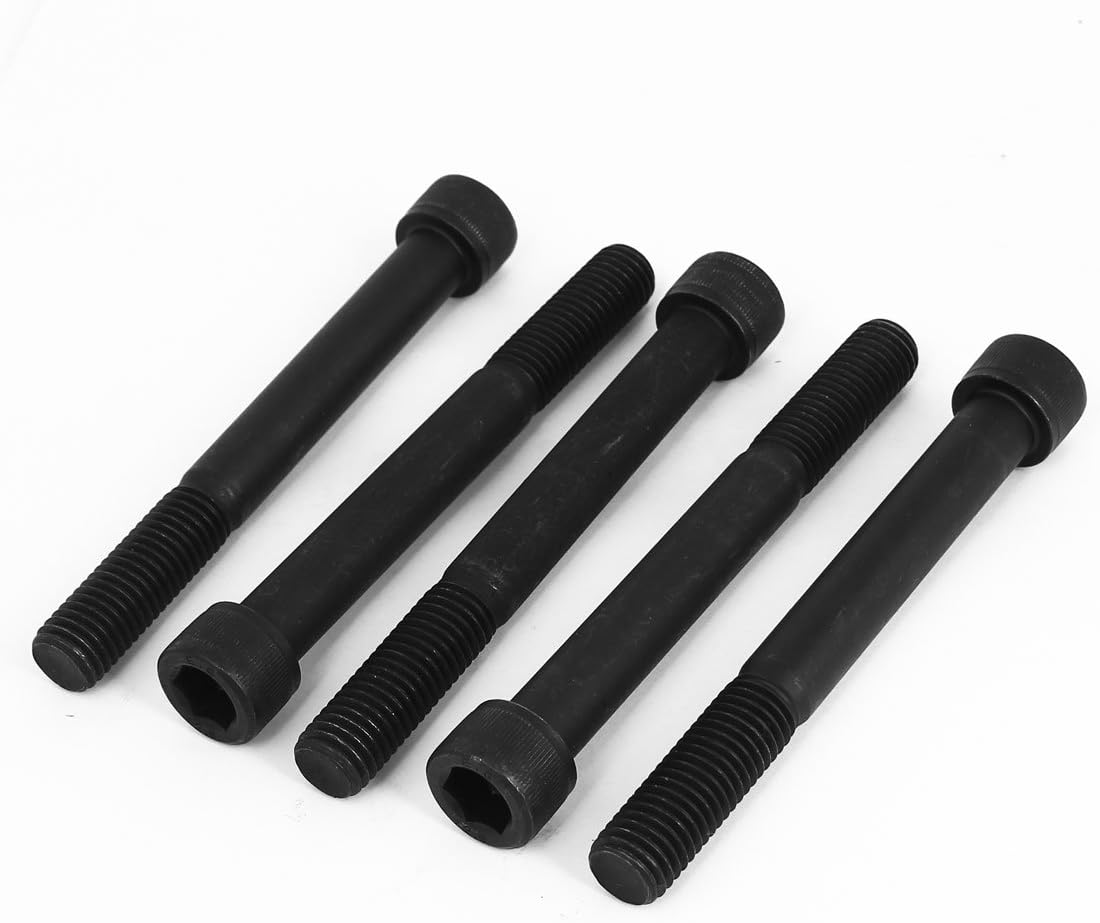 M14 x Quality Parts 120mm 12.9 Alloy Steel Hex Socket Head Cap Screw Bolt Black 5pcs Model:41as649qo299