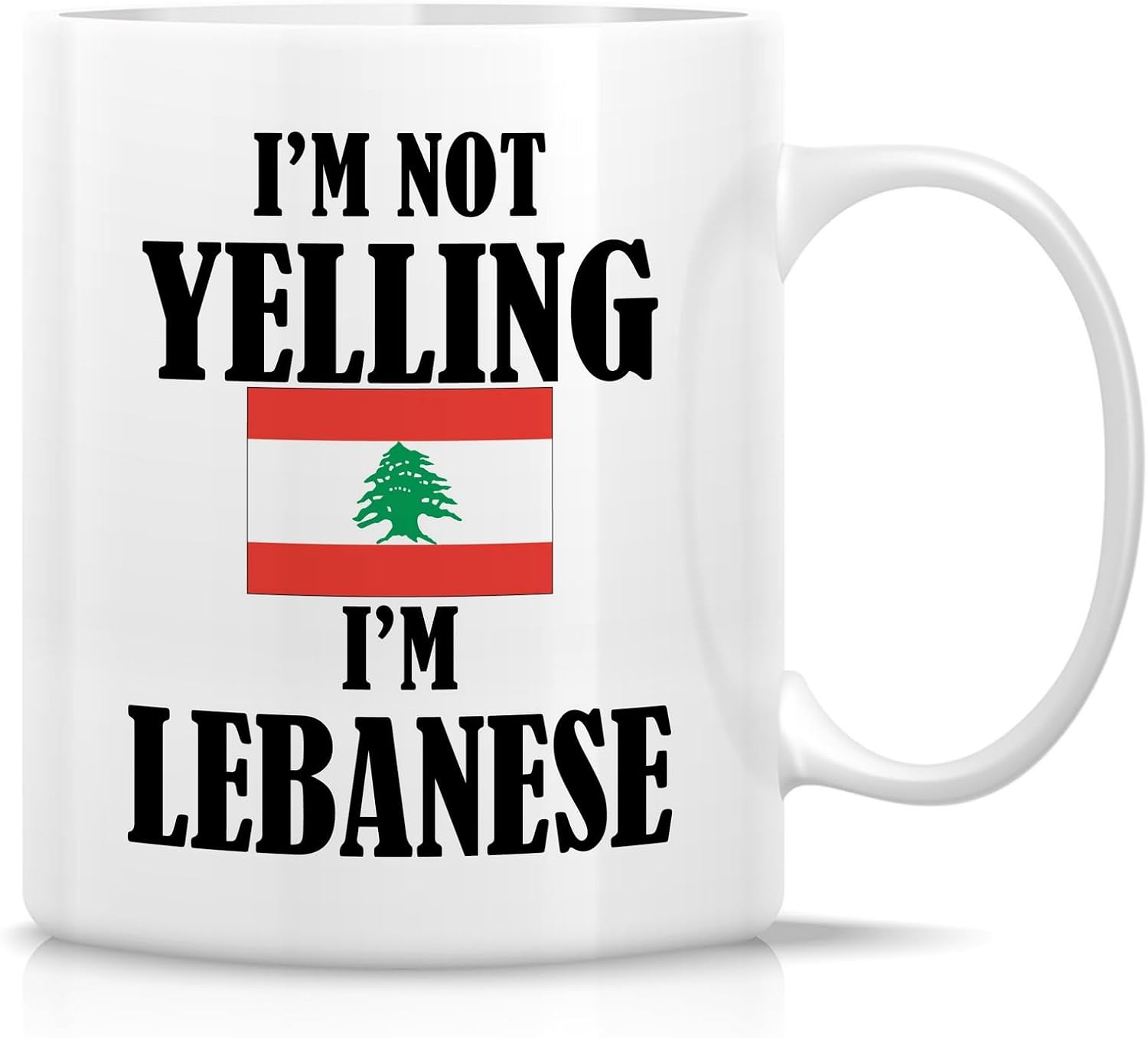 Retreez Funny Lebanese Mug - I'm Not Yelling I'm Lebanese 11 Oz Ceramic Coffee Mugs - Funny, Sarcasm, Sarcastic, Inspirational Lebanon birthday gifts for friends, coworkers, men women dad mom bro him
