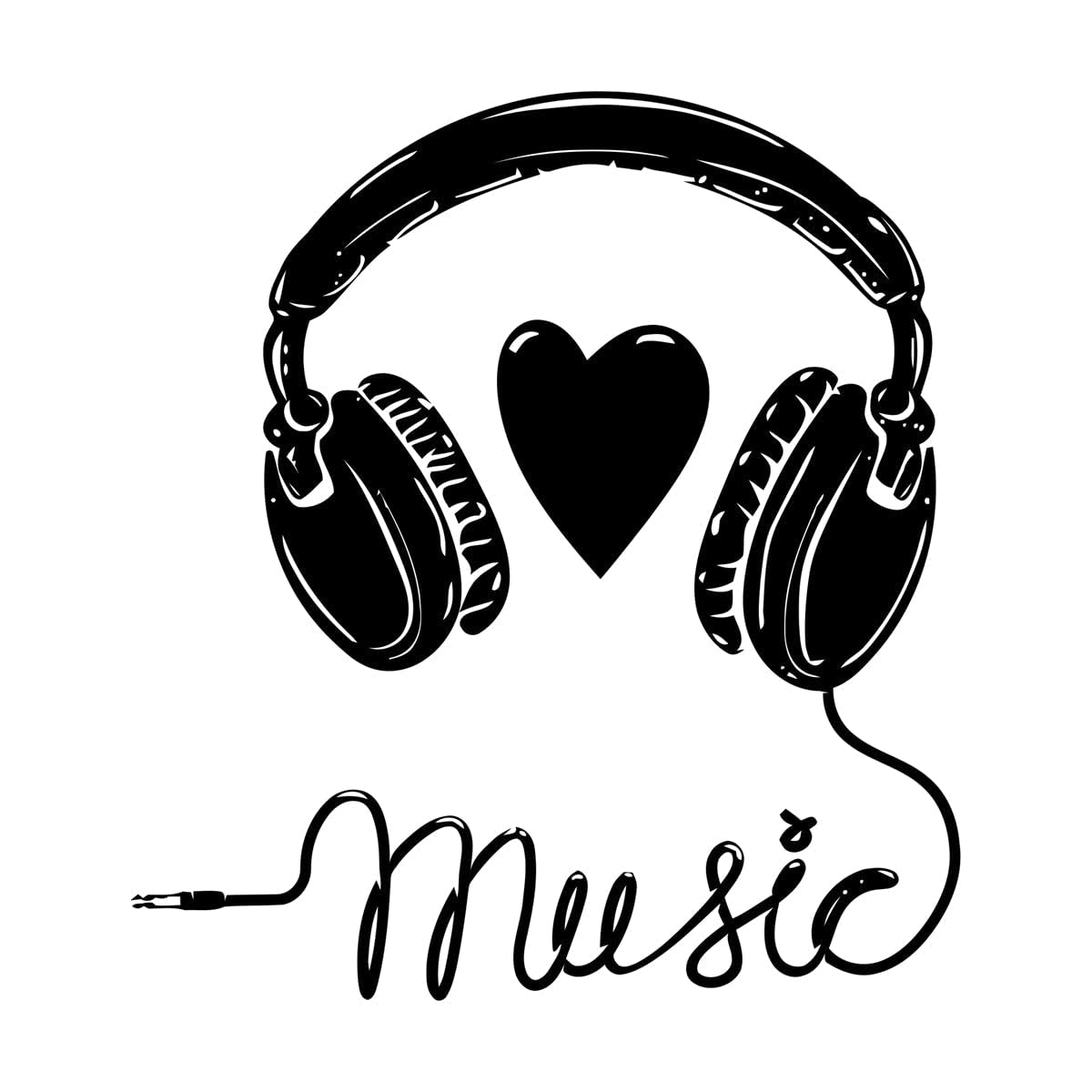 Lzhouting Wall Stickers 0170 Music Wall Decal Quotes Love Wall Sticker For Home Room Decor Mural Vinyl Removable Decor Sticker Small - 38X42cm
