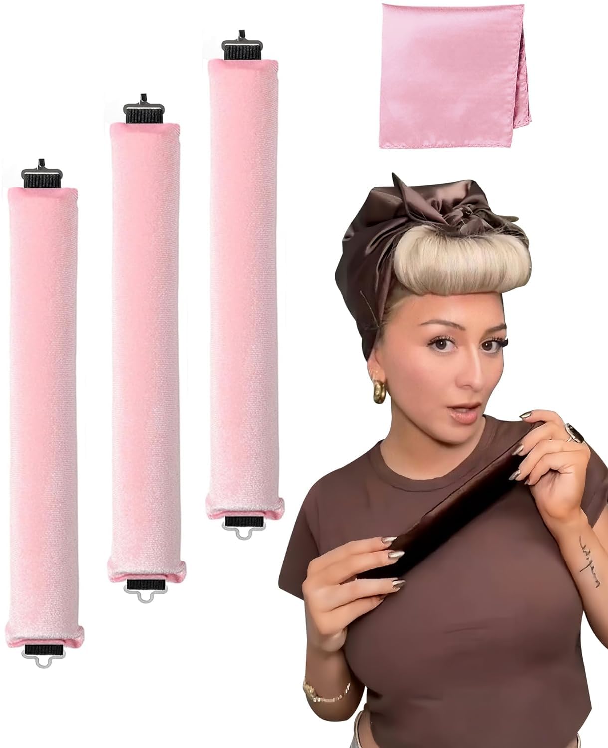 Amazon | カーラー一晩おきカールスティックヘアアイロンなし寝巻き 