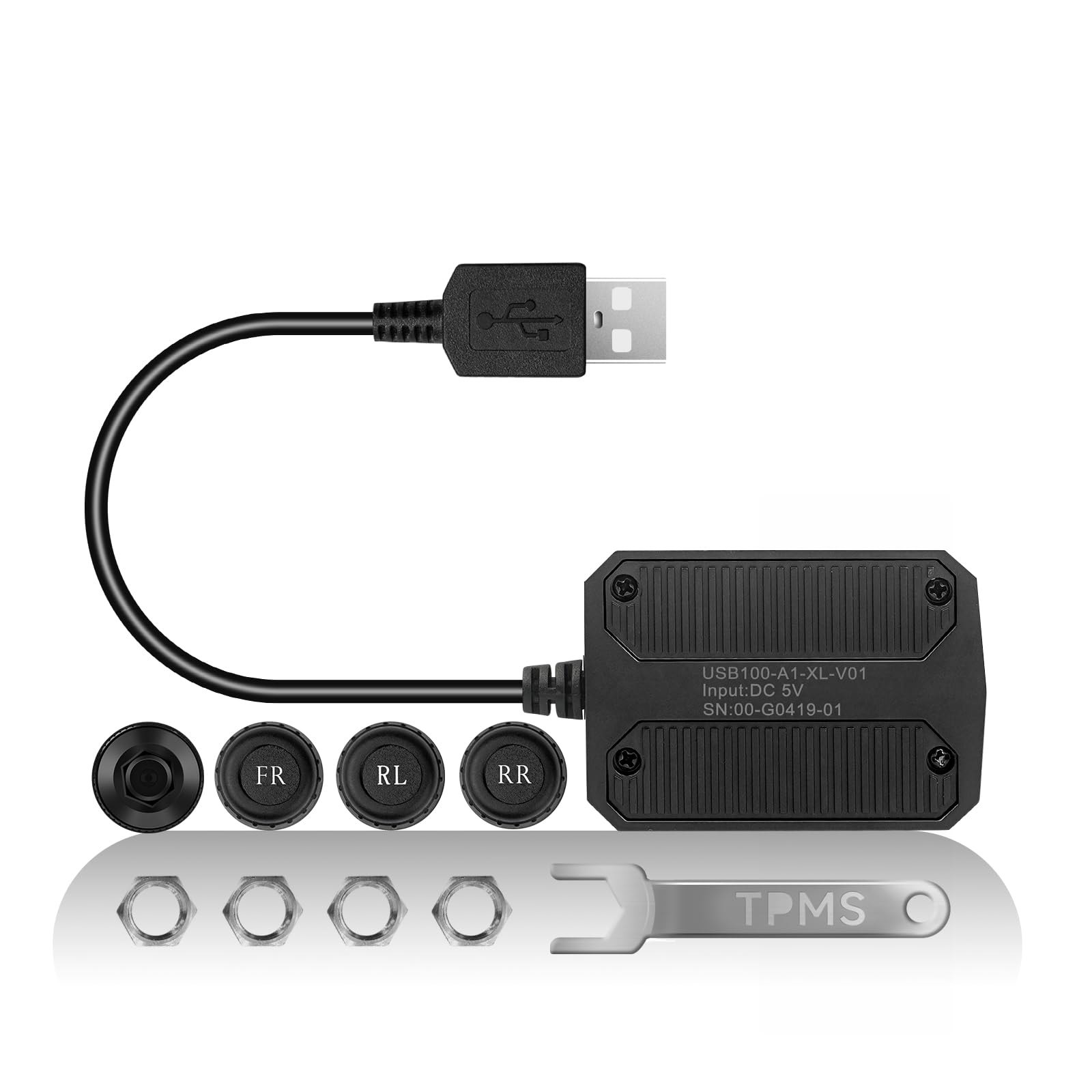 ATOTOZONE AC-UTP1 Sensore TPMS USB Esterno, Sistema Di Monitoraggio Della Pressione Dei Pneumatici, Impermeabile, Solo Per Serie A5, A6, S8, P9,X10, Non Compatibile Con Le Serie F7, P5, P8