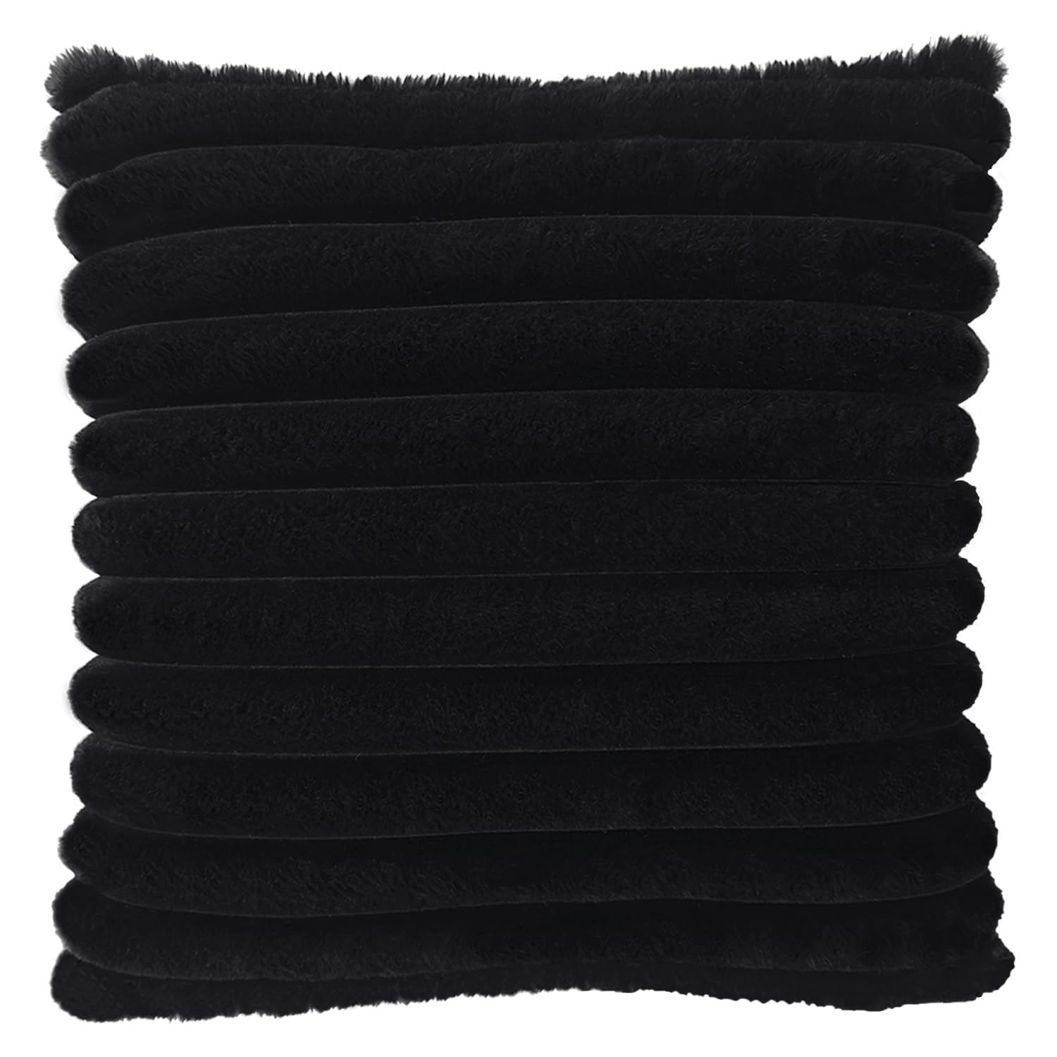 1 Pack 18x18 Pillow Cover Velvet Pillow Covers, Faux Fur Square Throw Pillow Covers for Living Room Decorations Throw Pillow Case, Throw Pillow Cover Cushion Cover for Home Sofa Bedroom Car, Black — image 1