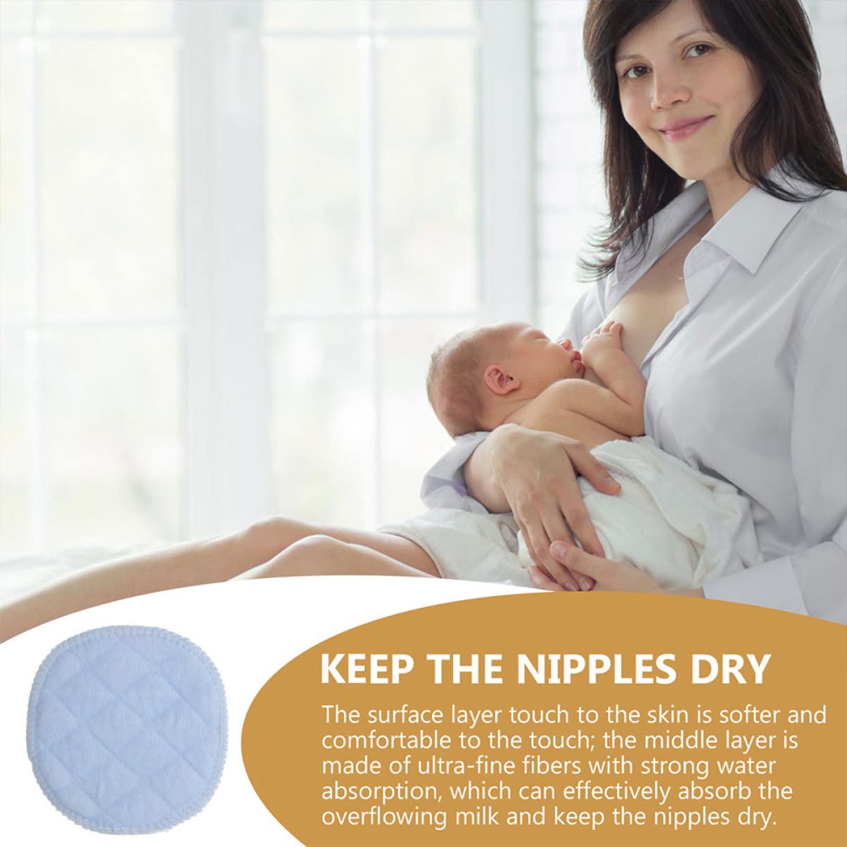 ORFOFE 20pcs Overflow Breast Pads Reusable Nursing Pads for Breastfeeding Sore Nipple Relief Compact for Bag