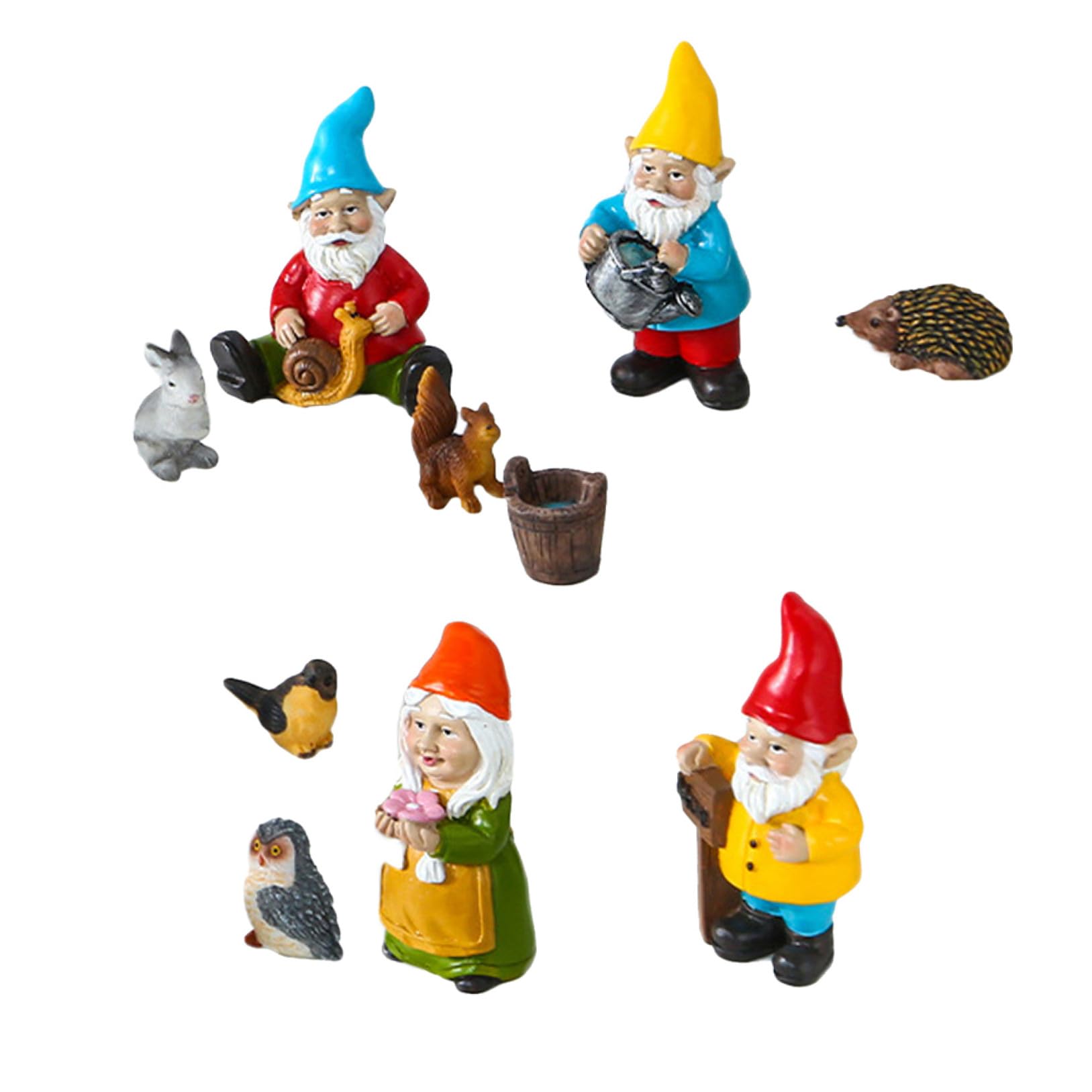 10pezzi Gnomi Da Giardino Resina Da Colorati Per Decorazioni Natalizie e Microlandscape Perfetti Per e Interni