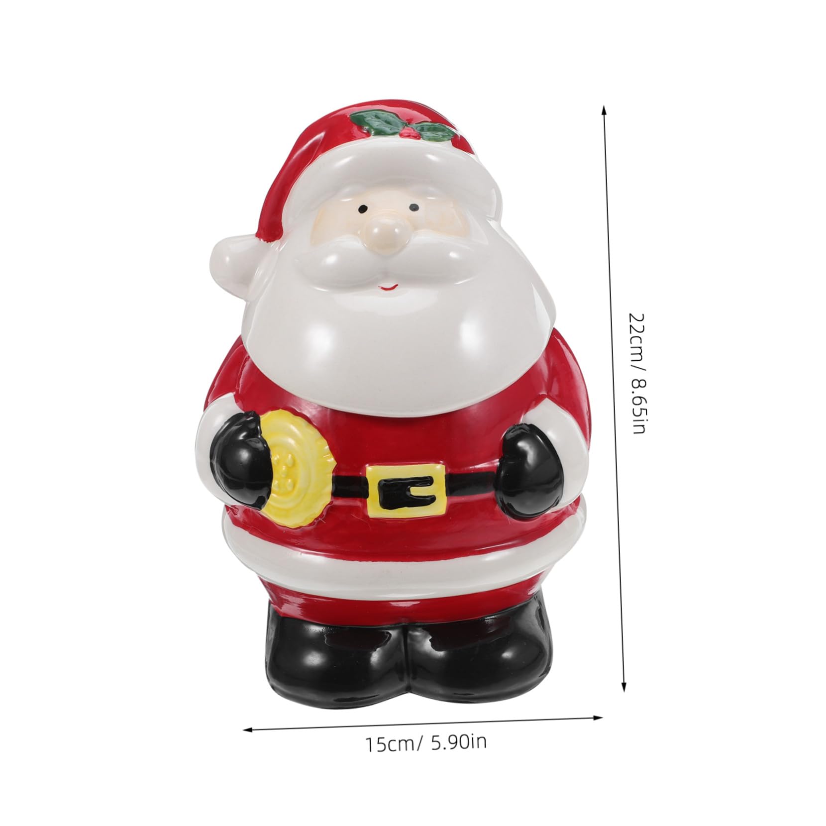 Zerodeko Boîte à Biscuits de Noël Père Noël Céramique avec Couvercle Petite Boîte à Bonbons pour Fêtes Sucrier de Rangement