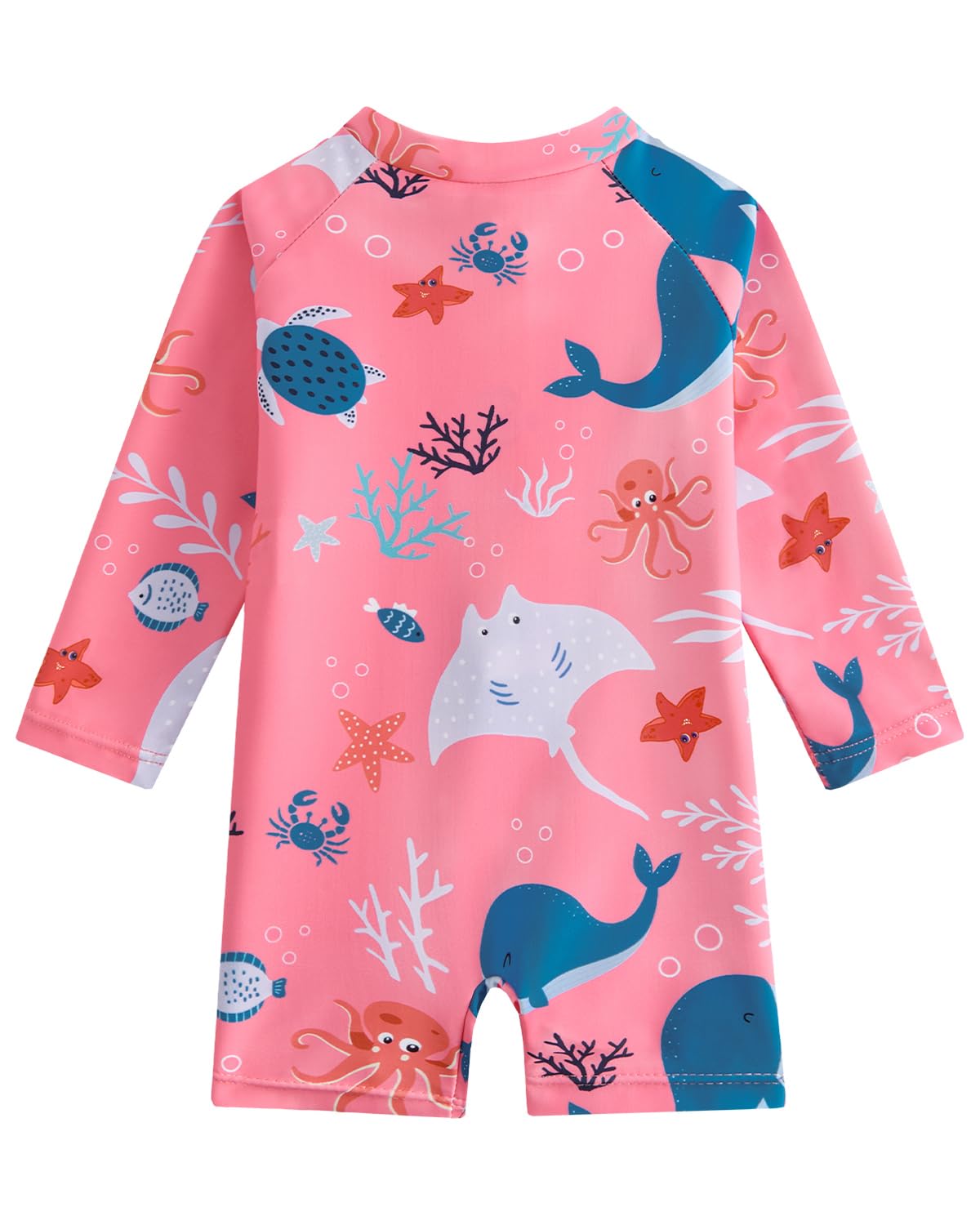 WYTbaby Traje de baño Baby Uv Ropa protectora con botones de una pieza de manga larga UV Traje de baño para niños pequeños 3 meses - 3 años