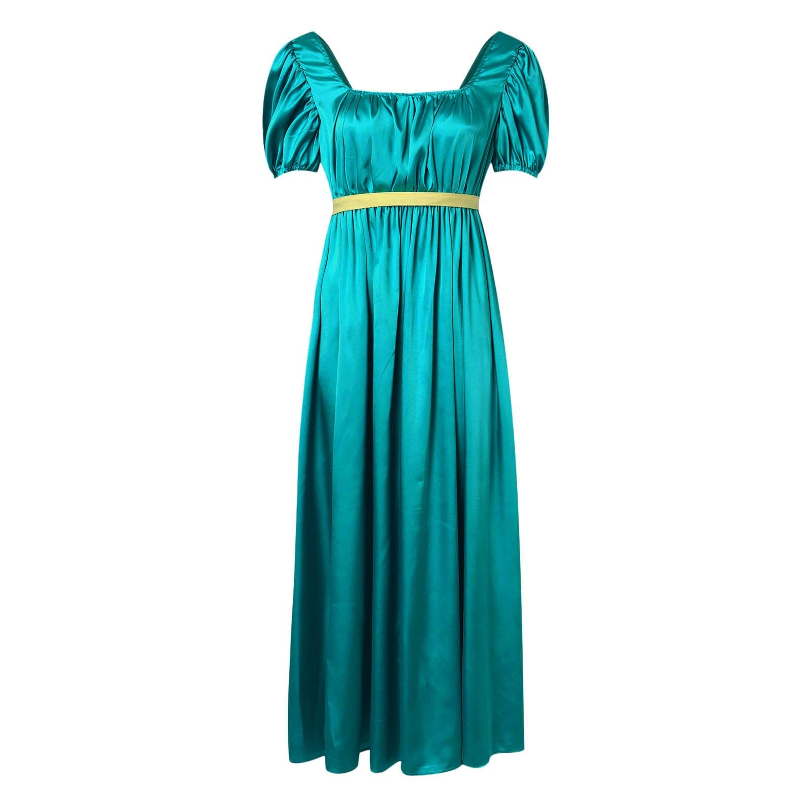 Wedding Guest Dresses for Women Long Retro Medieval Women's High Waisted Ball Dress with Strap Cosplay Dress