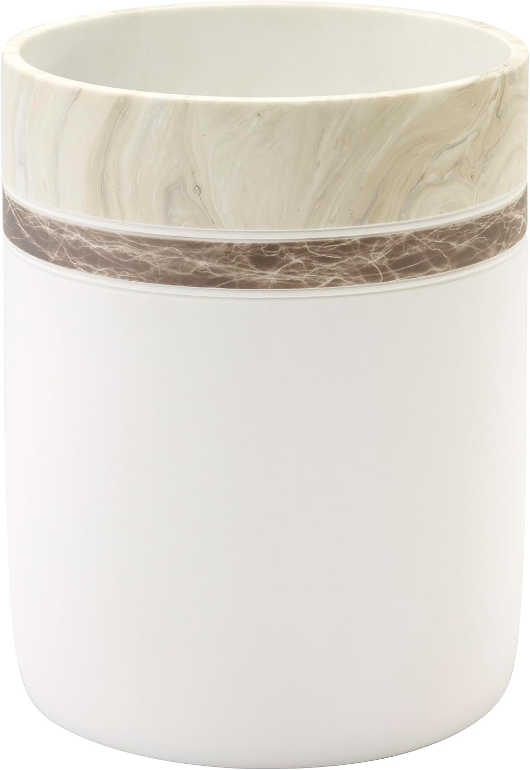 Izod – Wastebasket, Color-Blocked Hand-Painted Resin with Marble Detail, Modern Home Decor – Perfect for Bathroom, Bedroom, Kitchen or Office (Tidal)