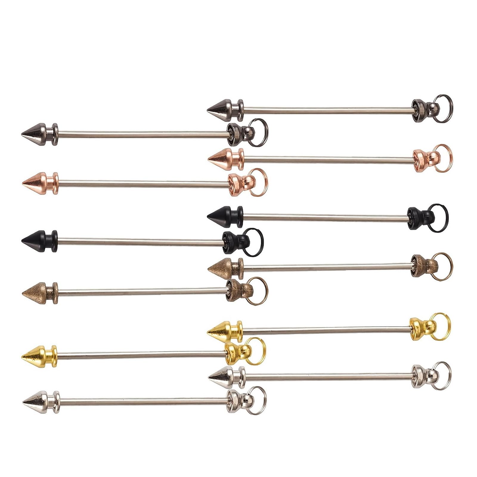 ZEXKENS 12Pieces Beadable Keychain Rod for Craft Enthusiasts and Personalizing Creation Beaded Blanking Keychain Rod Set