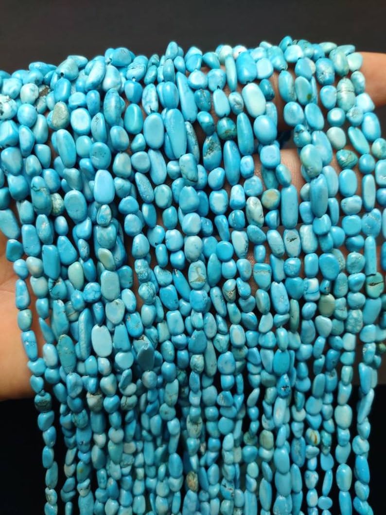 Perles turquoise naturelles facettées 5mm pour fabrication bijoux collier