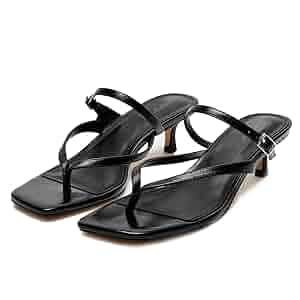 靴 moussy SQUARE TOE THONG SANDALS black moussy SQUARE TOE THONG SANDALS black