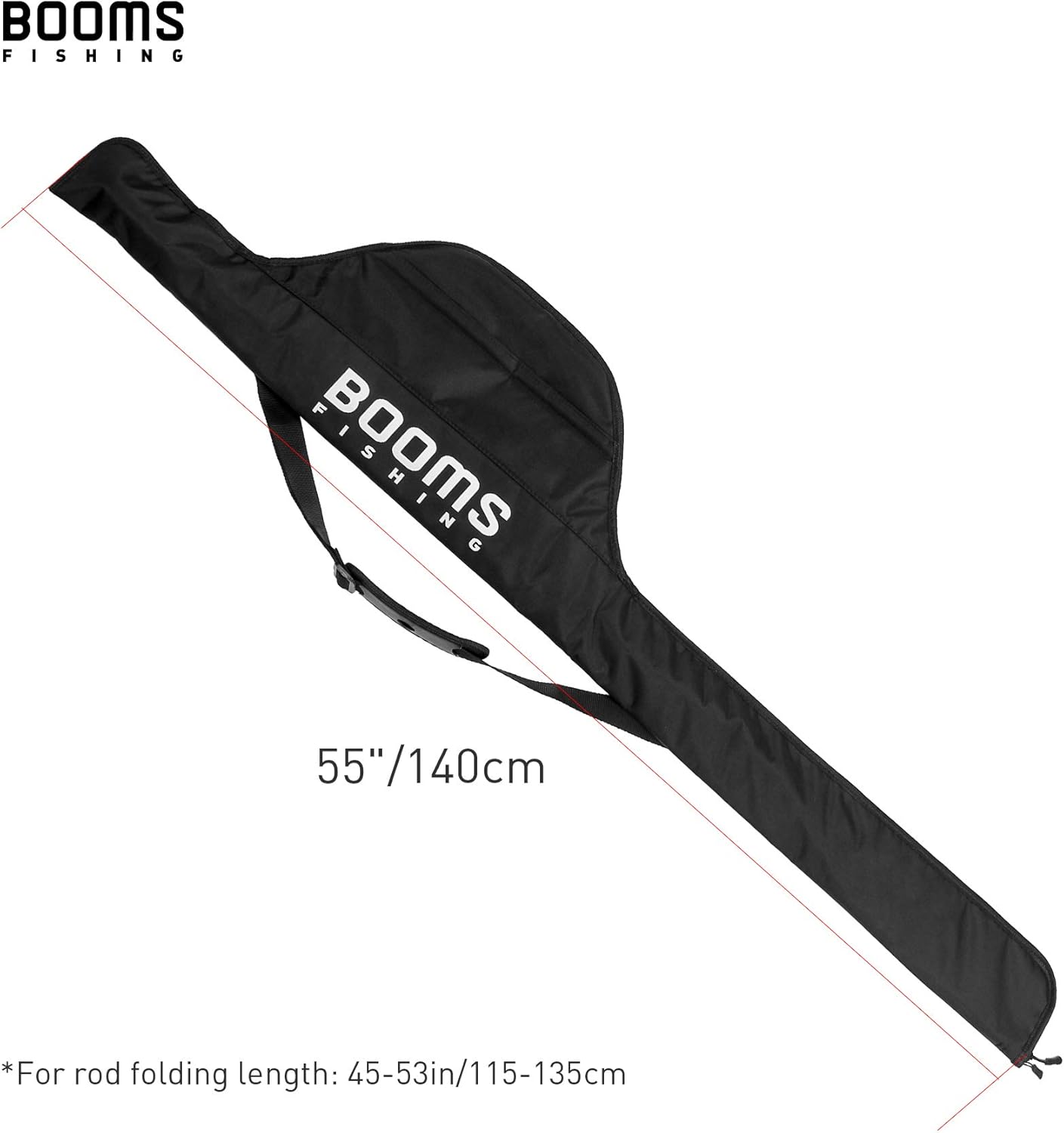 Booms Fishing PB1 Fishing Rod Case, Portable Folding Fishing Pole Case, Fishing Spinning Rod Bag, Store Up to 2 Fishing Poles with Reels, 4.6ft/55inch : Sports & Outdoors