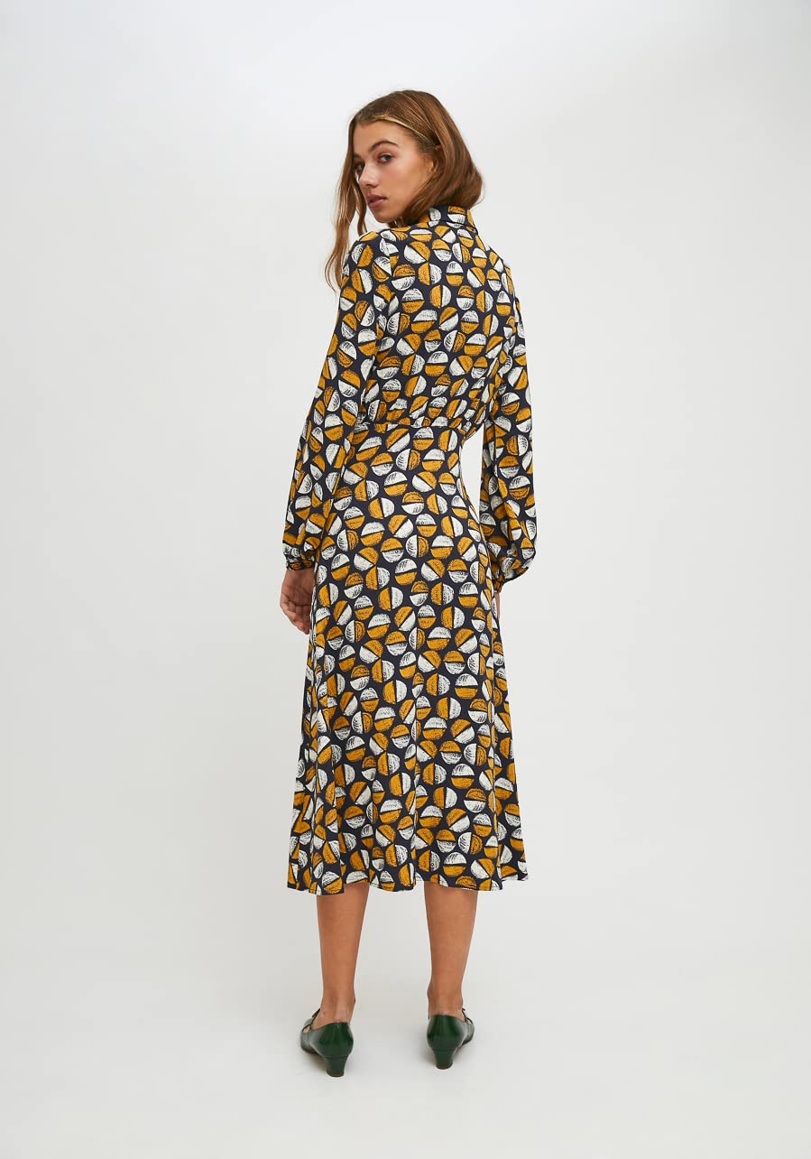 Compania Fantastica FA21COC06 - Vestido camisero midi con estampado de granos de café