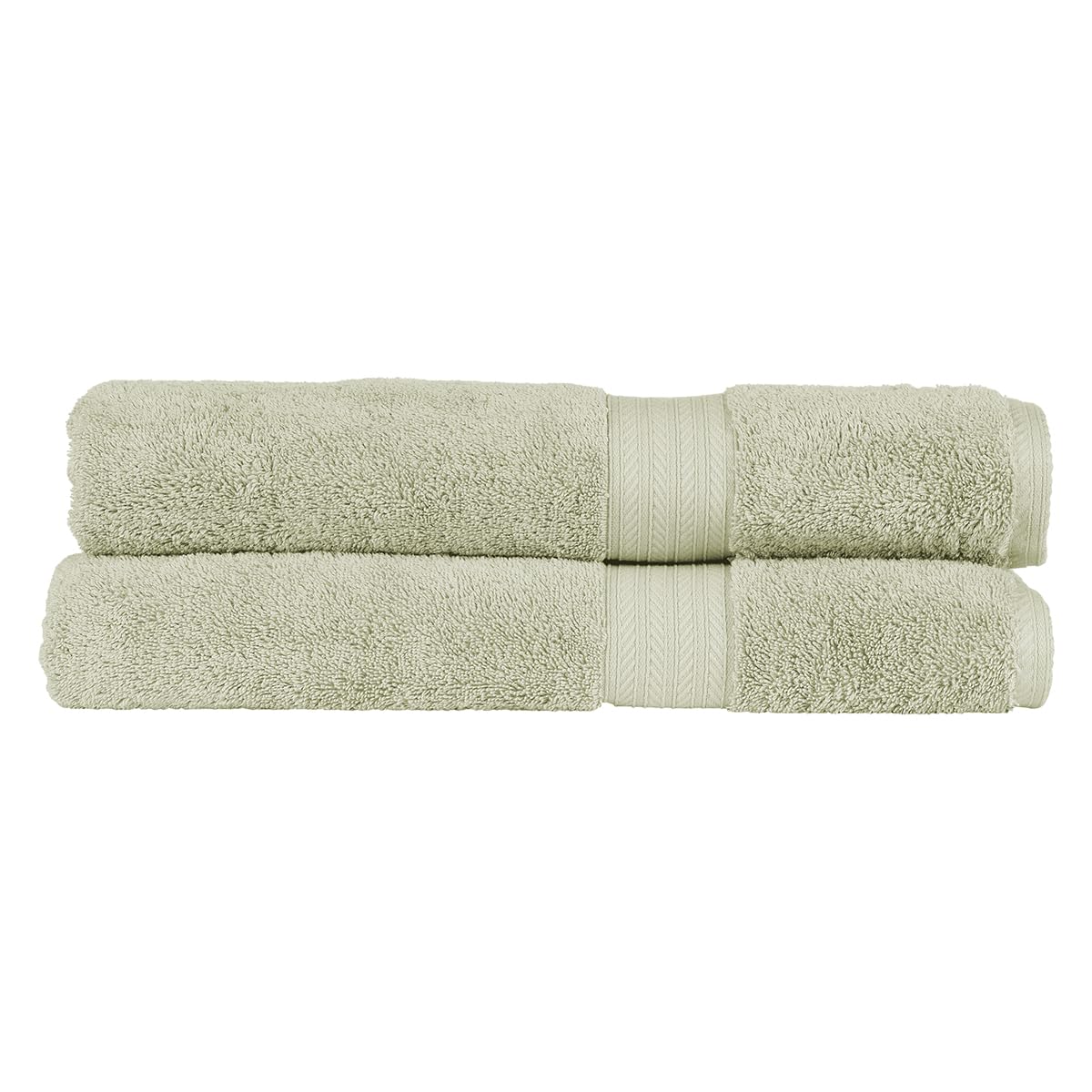 Christy Thyme Green Renaissance 2 Bath Sheets Set | | 100% Egyptian Cotton Pile | Luxuriously Soft And Super Absorbent | 675 Gsm | Extra Large Bath Towels