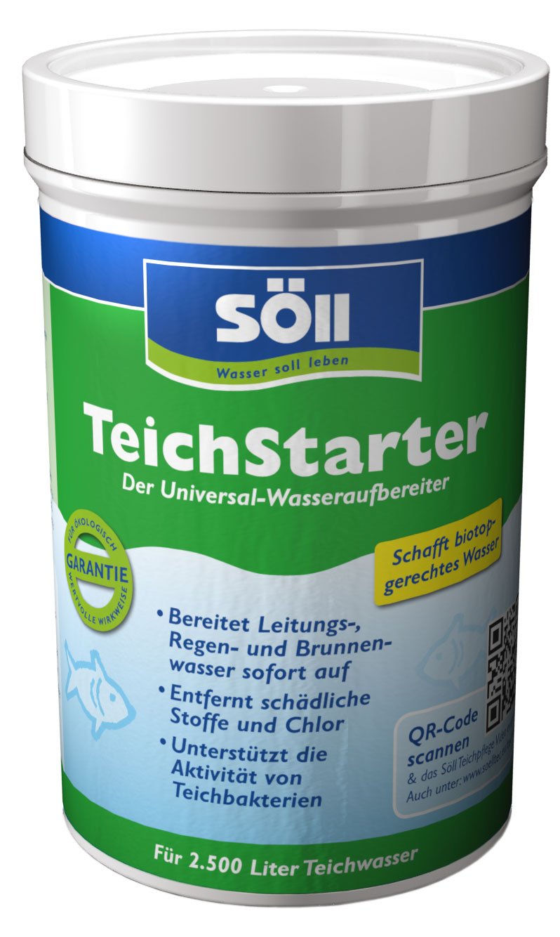 Söll 81796 TeichStarter Universal-Wasseraufbereiter für den Gartenteich 250 g - wasserstabilisierendes Teichpflegemittel zur Teichwasseraufbereitung im Fischteich Koiteich Schwimmteich